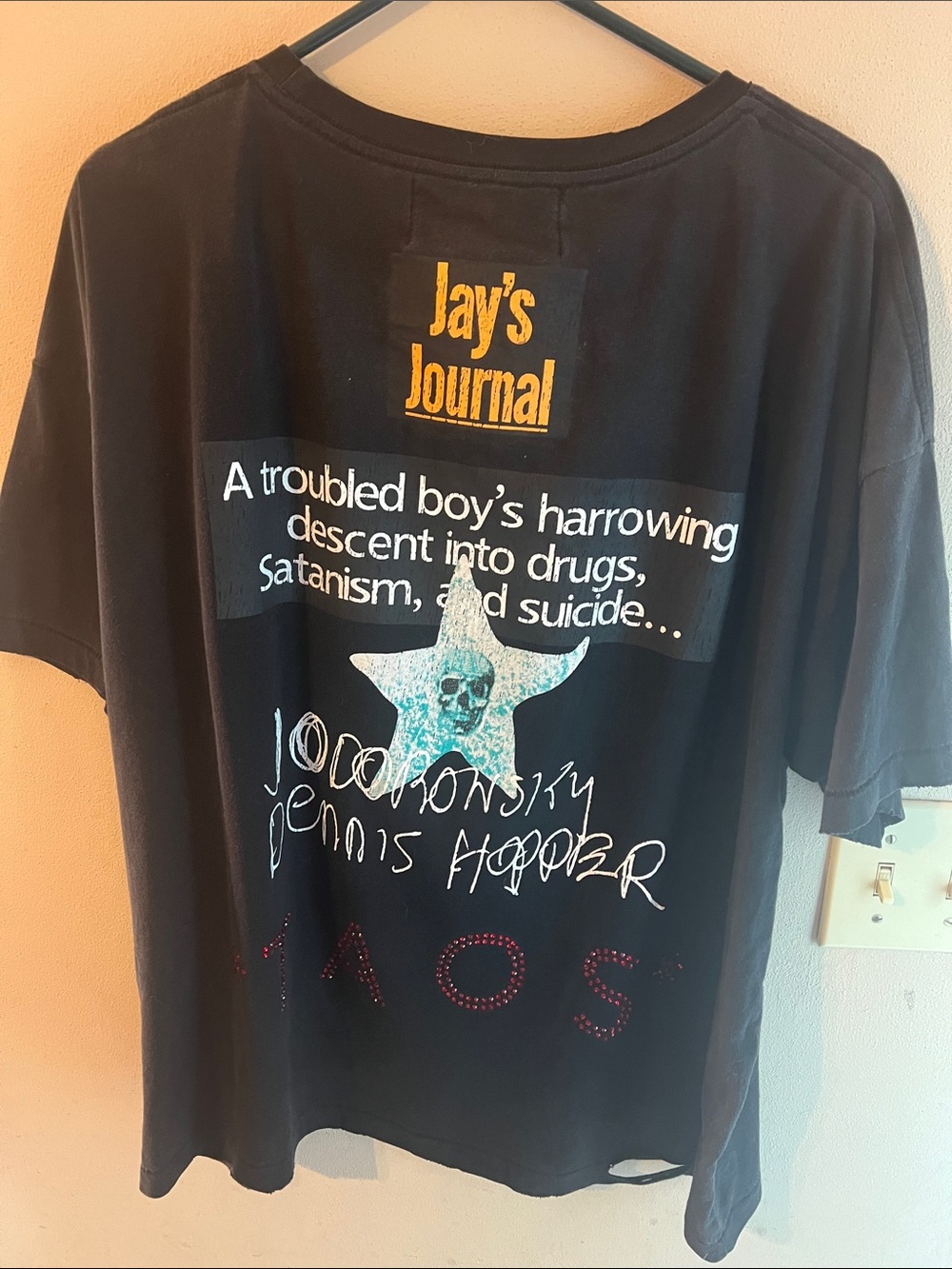 PALY HOLLYWOOD DISTRESSED SINGLE STITCH GO ASK ALICE TEE SIZE XL